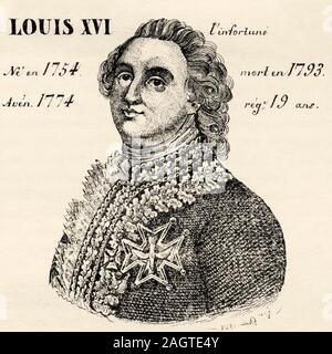 Portrait de Louis XVI le restaurateur de la Liberté française (1754 - 1793). Roi de France de 1774 à 1793. Maison de Bourbon. Histoire de France, du th Banque D'Images