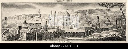 Une ancienne gravée illustration libre de Jérusalem. Histoire de France, à partir de l'ouvrage Atlas de la France 1842 Banque D'Images