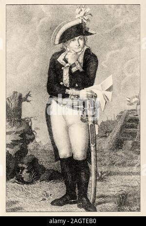 Portrait de Jean-Charles Pichegru (1761-1804). Le général français de la Revolution. Révolution française 18ème siècle. Histoire de France, vieille engrav Banque D'Images