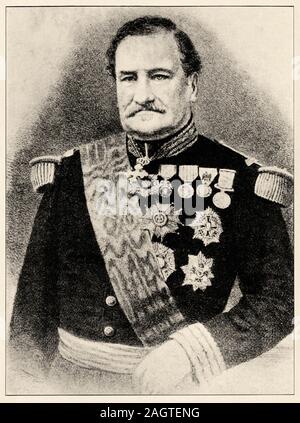 Guerre du Mexique. Portrait d'Élie Frédéric Forey (1801 - 1872). Général commandant du corps expéditionnaire français au Mexique la dans l'intervention française de 1862 Banque D'Images