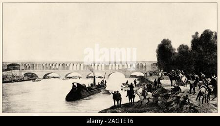 Le viaduc du Point-du-Jour. Le siège de Paris est un épisode de la guerre franco-allemande de 1870. Du 17 septembre 1870, la ville est rapidement surr Banque D'Images