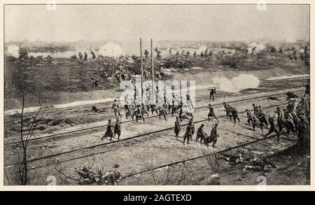 Bataille de Nuits. La province au cours de la guerre de 1870-1871. L'armée de l'Est. Histoire de France, ancienne gravée illustration libre du livre Histoi Banque D'Images