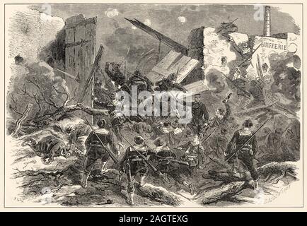 Prises de la Suifferie du Bourget par les Marines. Le siège de Paris, du 19 septembre 1870 au 28 janvier 1871, et de l'occupation du Banque D'Images