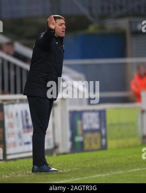 Hartlepool, UK. 21 décembre 2019. Hartlepool United manager Dave Challinor pendant l'Vanarama match Ligue nationale entre Hartlepool United et Dagenham & Redbridge au parc Victoria, Hartlepool le dimanche 21 décembre 2019. (Crédit : Mark Fletcher | MI News) photographie peut uniquement être utilisé pour les journaux et/ou magazines fins éditoriales, licence requise pour l'usage commercial Crédit : MI News & Sport /Alamy Live News Banque D'Images