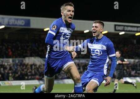 Hartlepool, UK. 21 décembre 2019. Hartlepool United's Mark Kitching célèbre après avoir marqué au cours de l'Vanarama entre match de Ligue nationale Hartlepool United et Dagenham & Redbridge au parc Victoria, Hartlepool le dimanche 21 décembre 2019. (Crédit : Mark Fletcher | MI News) photographie peut uniquement être utilisé pour les journaux et/ou magazines fins éditoriales, licence requise pour l'usage commercial Crédit : MI News & Sport /Alamy Live News Banque D'Images