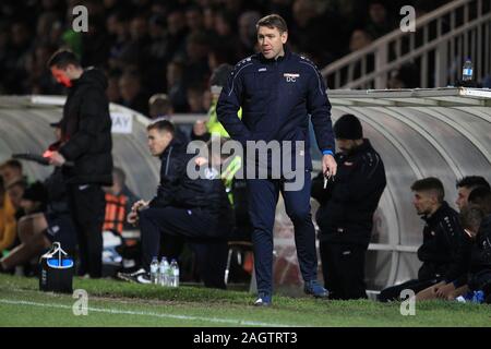 Hartlepool, UK. 21 décembre 2019. Hartlepool United manager Dave Challinor pendant l'Vanarama match Ligue nationale entre Hartlepool United et Dagenham & Redbridge au parc Victoria, Hartlepool le dimanche 21 décembre 2019. (Crédit : Mark Fletcher | MI News) photographie peut uniquement être utilisé pour les journaux et/ou magazines fins éditoriales, licence requise pour l'usage commercial Crédit : MI News & Sport /Alamy Live News Banque D'Images