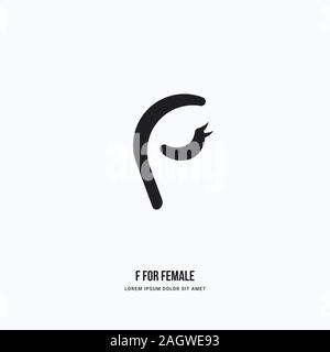 Résumé de la face supérieure des femmes Logo. Vector illustration isolé Illustration de Vecteur