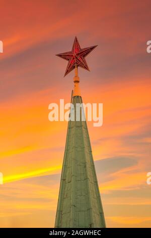 Étoile sur la Place Rouge à Moscou. La Russie Banque D'Images