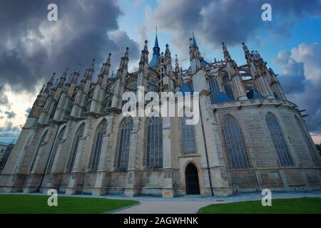 L'église Sainte-Barbe à Kutna Hora - l'un des plus célèbres églises gothiques en Europe centrale, République Tchèque Banque D'Images