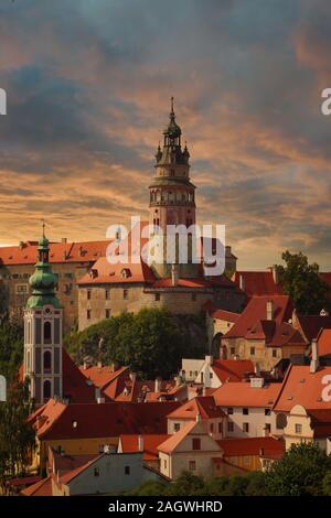 Cesky Krumlov. Belle ville fabuleuse tchèque Banque D'Images