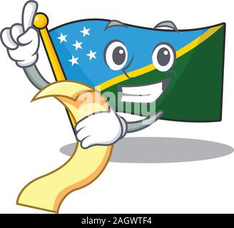 Faites défiler l'Île Salomon drapeau personnage boutons menu prêt à servir Illustration de Vecteur