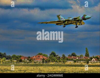 XH 558 Vulcan bomber est un des plus spectaculaire et fascinant dans l'aéronef dans le dernier vol 2016. C'est incroyable de cellule et le hurlement spectral ont été Banque D'Images