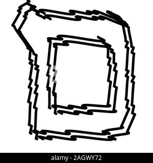 Lettres noires alphabet hébreu. Bébé police hébreu doodle. Vector illustration sur fond isolé. Illustration de Vecteur