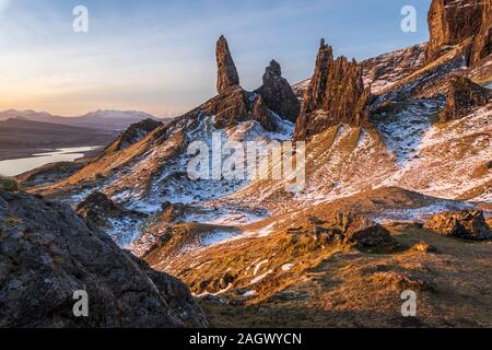 Lever du soleil à Storr, île de Skye, Écosse Banque D'Images