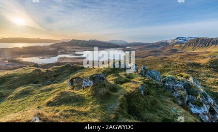 Lever du soleil à Storr, île de Skye, Écosse Banque D'Images