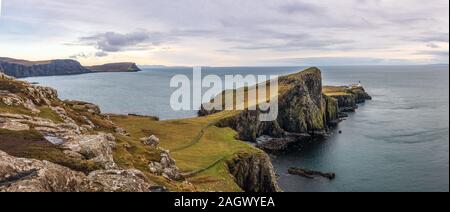 Neist Point Lighthouse Panorama, Isle of Skye Banque D'Images