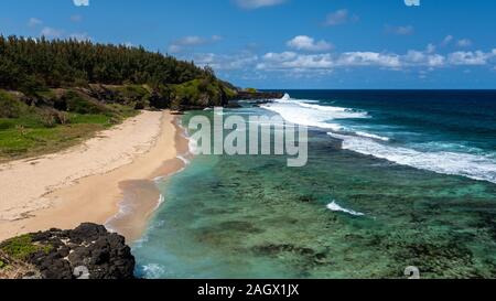 La plage et la mer, l'île Maurice côte Banque D'Images