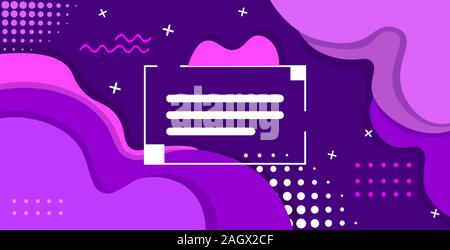 Modèle web dynamique avec des mesures vierges gradient coloré abstract banner liquide en écoulement fluide forme horizontale de couleur vector illustration Illustration de Vecteur