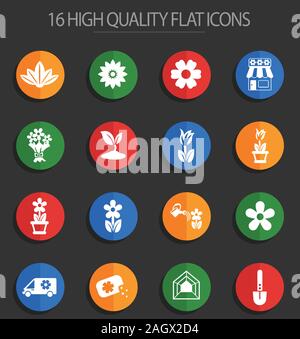 Fleurs 16 icônes télévision Illustration de Vecteur