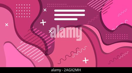 Modèle web dynamique avec des mesures vierges gradient coloré abstract banner liquide en écoulement fluide forme horizontale de couleur vector illustration Illustration de Vecteur