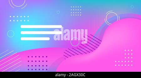 Modèle web dynamique avec des mesures vierges gradient coloré abstract banner liquide en écoulement fluide forme horizontale de couleur vector illustration Illustration de Vecteur