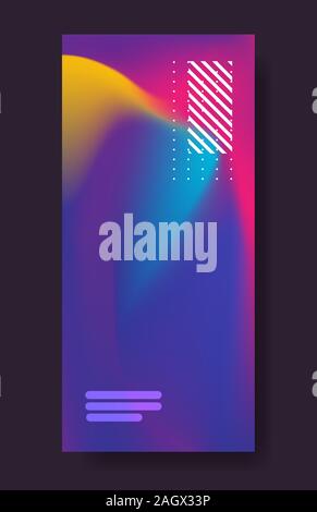 Arrière-plan coloré couleurs fluides dynamiques de gradient vertical banner résumé liquide en écoulement vector illustration Illustration de Vecteur