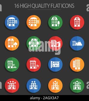 Hotel 16 télévision icons Illustration de Vecteur