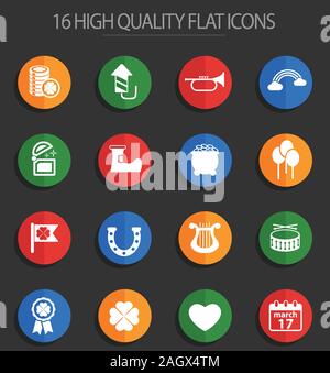 St Patricks day 16 icônes télévision Illustration de Vecteur