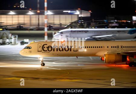 L'Aéroport International de DŸsseldorf, DHS, Eurowings, Condor, d'aéronefs sur l'aire, Banque D'Images