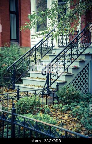 Grande maison de famille dans la région de West Fullerton Avenue, Lincoln Park, Côté Nord, Chicago, Illinois, États-Unis Banque D'Images