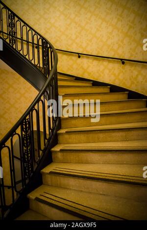 Escalier, Palmer House, 19e siècle, l'architecture, Chicago, Illinois, États-Unis Banque D'Images