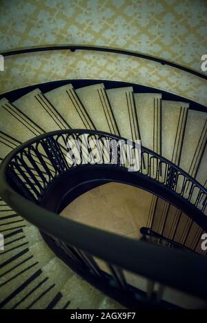 Escalier, Palmer House, 19e siècle, l'architecture, Chicago, Illinois, États-Unis Banque D'Images