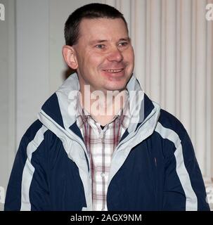 Real I.R.A états Michael Campbell qui se présentent au tribunal à Vilnius la tentative d'acheter des armes des agents de sécurité en 2007. Banque D'Images