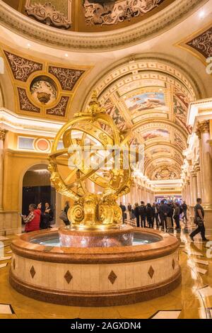 LAS VEGAS - janvier 24, 2018 : The Venetian Resort Hotel Casino l'intérieur situé dans le complexe CityCenter sur le Strip de Las Vegas dans le Paradis, au Nevada. Banque D'Images