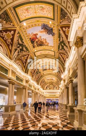 LAS VEGAS - janvier 24, 2018 : The Venetian Resort Hotel Casino l'intérieur situé dans le complexe CityCenter sur le Strip de Las Vegas dans le Paradis, au Nevada. Banque D'Images