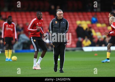 Watford, Royaume-Uni. 22 décembre 2019. Watford gestionnaire au cours de la Premier League match entre Manchester United et Watford à Vicarage Road, Watford le dimanche 22 décembre 2019. (Crédit : Leila Coker | MI News) photographie peut uniquement être utilisé pour les journaux et/ou magazines fins éditoriales, licence requise pour l'usage commercial Crédit : MI News & Sport /Alamy Live News Banque D'Images