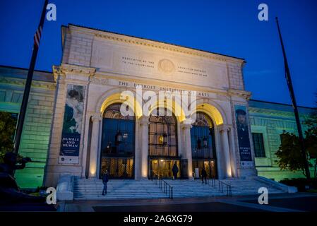 Façade principale du Detroit Institute of Arts, (DIA), l'une des plus grandes et des plus importantes collections d'art au United States, Detroit, Michigan, Banque D'Images