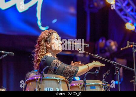 Lugano, Suisse - 9 juillet 2016 - Le chanteur de Jazz estival à nda sur Lugano Suisse Banque D'Images