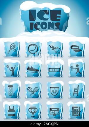 Icon Set tennis Illustration de Vecteur