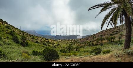 Côte Rocheuse avec des falaises abruptes dans l'océan sur le nord de La Gomera Island près de Arguamul village où vous pouvez obtenir le long de la sinueuse étroite serpa Banque D'Images