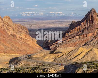 Vue de l'I-70 via le réseau San Rafael Swell, à l'ouest de l'Utah, Green River Banque D'Images