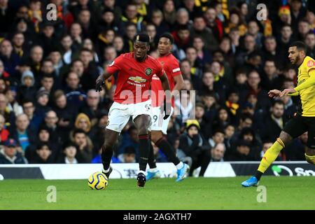 Watford, Royaume-Uni. 22 décembre 2019. Paul Manchester United, Pogbaduring la Premier League match entre Manchester United et Watford à Vicarage Road, Watford le dimanche 22 décembre 2019. (Crédit : Leila Coker | MI News) photographie peut uniquement être utilisé pour les journaux et/ou magazines fins éditoriales, licence requise pour l'usage commercial Crédit : MI News & Sport /Alamy Live News Banque D'Images