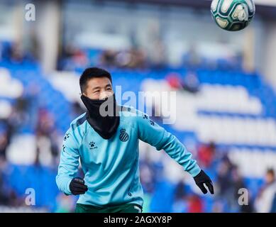 Wu Lei de RCD Espanyol se réchauffe avant le match de la Liga entre CD Leganes et RCD Espanyol de Butarque Stadium à Leganes.(score final : CD Leganes 2:0 RCD Espanyol) Banque D'Images