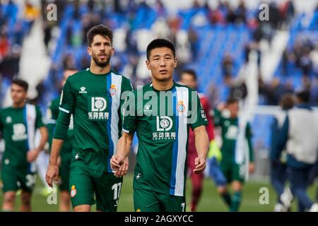 Wu Lei de RCD Espanyol vu pendant le match de la Liga entre CD Leganes et RCD Espanyol de Butarque Stadium à Leganes.(score final : CD Leganes 2:0 RCD Espanyol) Banque D'Images