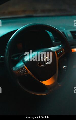 Avensis roue de pilotage dans la forêt Banque D'Images