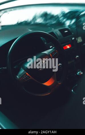 Avensis roue de pilotage dans la forêt Banque D'Images