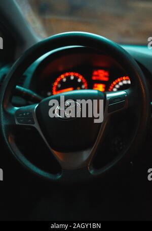 Avensis roue de pilotage dans la forêt Banque D'Images