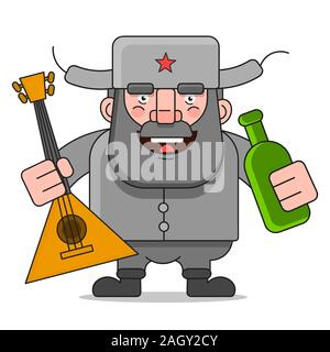 L'Homme russe convient pour carte de voeux, affiche ou d'impression sur T-shirt. Illustration de Vecteur