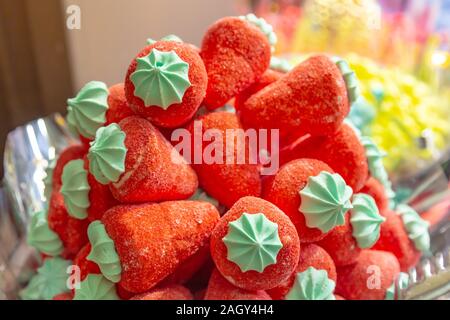 Contexte avec de grands fruits fraise candy Banque D'Images