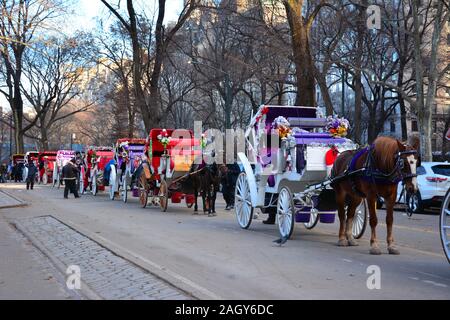 Centre Park Horse and Carriage Banque D'Images